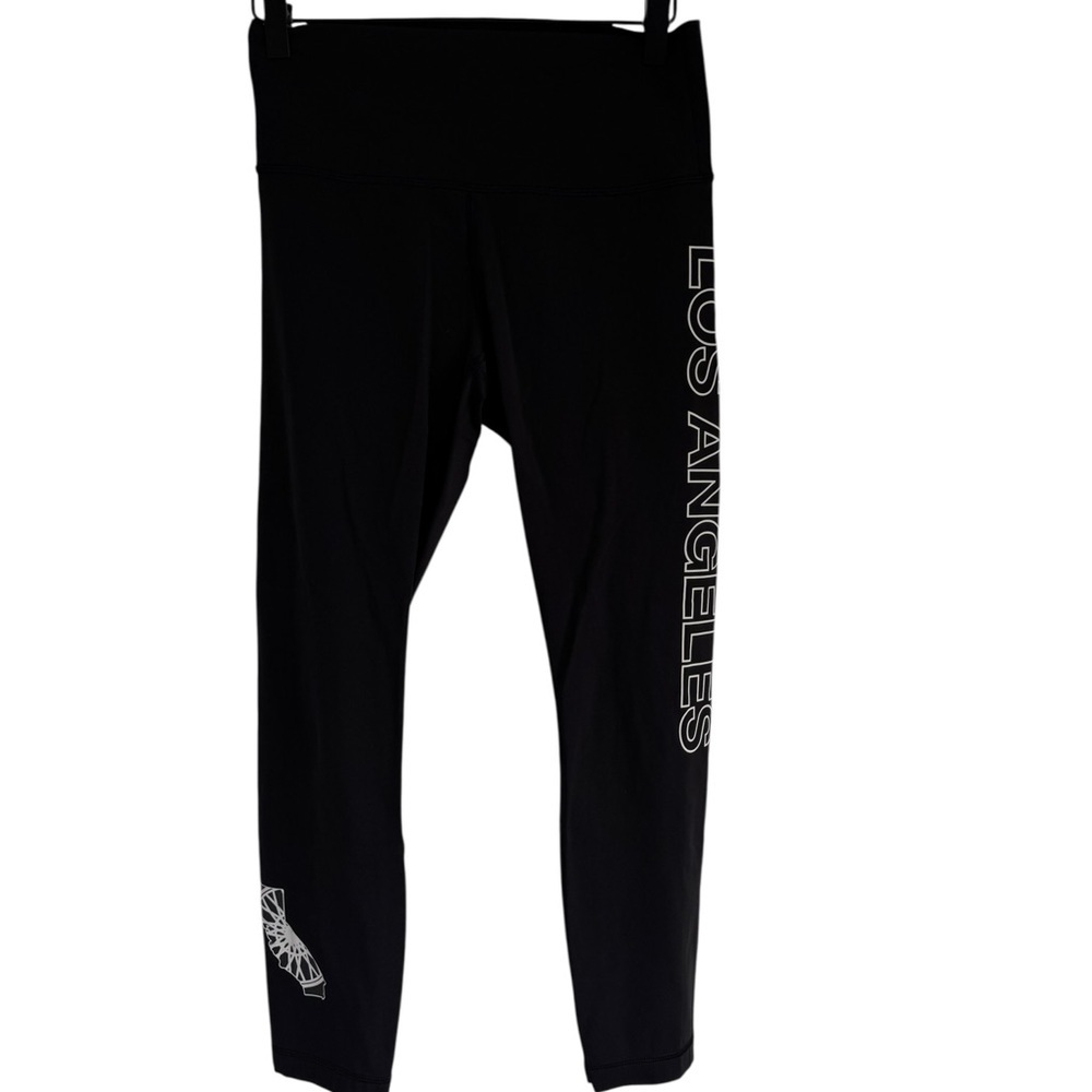 Lululemon Los Angeles Logo Black Leggings Size 8